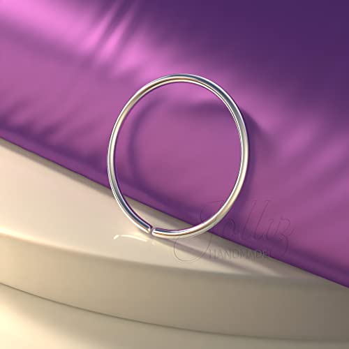 Jolliz Tiny Silver Nose Ring - Snug 7Mm Hoop 20 Gauge Piercing – Dainty 925 Sterling Silver Nose Piercings – Body Jewelry Piercing Hoops thumb #6