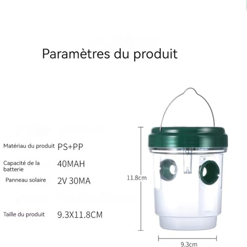 Attrape-guêpes réutilisable double canal lavable pour l'extérieur