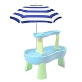 Exokugo Beach Umbrella for Kids Water Table & Picnic Table Shade, Heavy-Duty Children's Portable Outdoor Umbrella, 47 Inch UV Protection for Sand Play, Camping, Garden and Beach