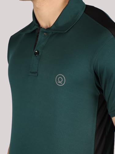 Image of CHKOKKO Men's Active Sports Wear Polo Half Sleeve Gym Tshirt with Button Collar Quick Dry Breathable Perfect for Workout Running Regular Fit Pack of 2