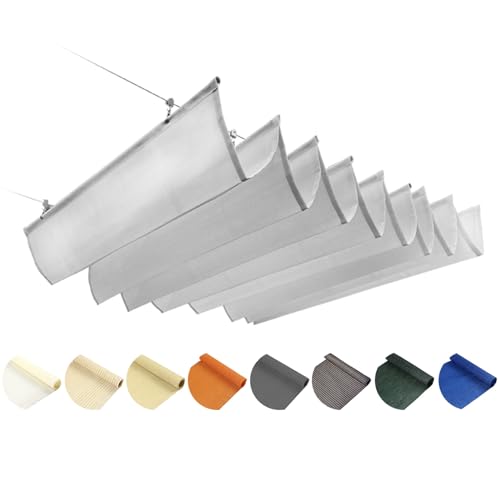 LXBAMKEA Exterior Velas De Sombra, Retráctil Ola Pérgola De Dosel Cubrir, Protección UV Toldo De Olas con Kit De Montaje, Terraza Jardín Patio Ventilación Techo Refugio, Personalizable (Color : with