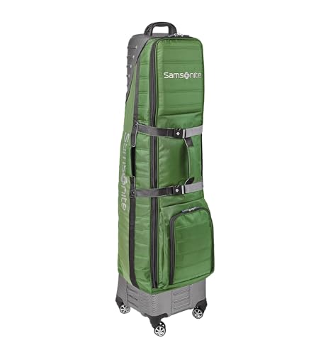 Samsonite The Protector Hardside and Softside Golf Travel Bag with Shark Wheels, Waterproof Exterior (Grass Green, One Size)
