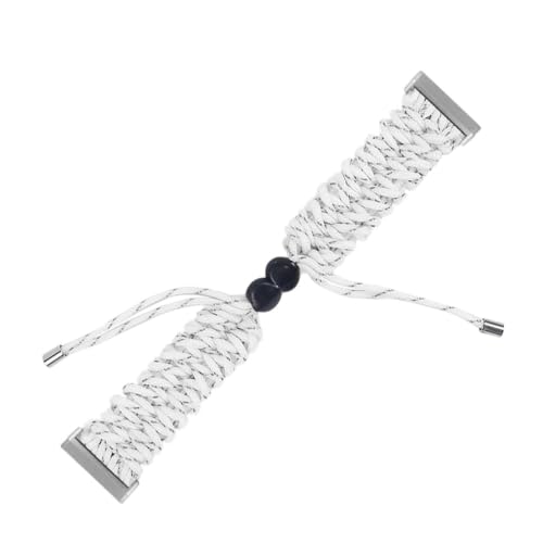 Correa Versa 3 y Sense NUOBESTY de paracord blanco y gris pulsera ajustable