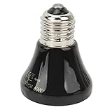 Jeanoko Lámpara de Calor de Cerámica, Preservación del Calor Lámpara de Calor de Cerámica para Reptiles Calefacción Persistente para Lagartos para Cerdos(50W Negro)