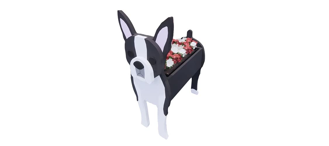 Dog Planter Plant Pots, 3D Animal Shape Cartoon Flower Pot, Cute Dog Flower Pots for Garden Flower Cactus Air Plants, Home Decor,Boston,23 * 16 * 18cm