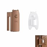 Baby Proof Door Stopper with Adhesive Hook, Cute Cartoon Bear Silicone Door Guard Protector for Fingers, Anti-Pinch Safety Latch for Cabinet Drawer Window (Brown),2.64 inch, Decorative Door Guard
