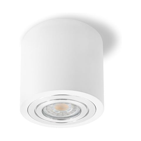 SSC-LUXon® Lámpara LED de techo para exteriores y baño con IP44 y bombilla LED GU10 de 6W Cover