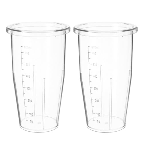 TOPPERFUN Vasos de Licuadora de Plástico Transparente con Escala Graduada, 650 Ml, 2 Unidades, Vaso Mezclador de Repuesto para Licuadoras Compatibles, Accesorio de Cocina para Preparar