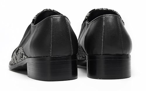 Santimon Men’s Slip-On Loafers Dress Shoes with Metallic Cap Toe – Formal Leather Loafers with Embroidered Brocade Pattern – Stylish Party & Wedding Shoes for Men3