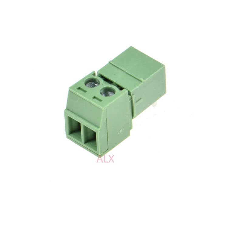 10SETS 15EDG 2pin 3.81MM Pitch Right Angle Screw Terminal Block Connector 3.81 2 pin Plug + Bending PIN Header Socket for PCB