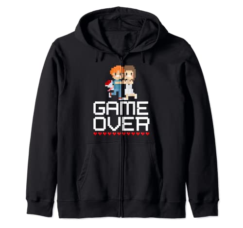 Game Over Bachelor Party Gamer Boda Groomsman Humor Party Sudadera con Capucha