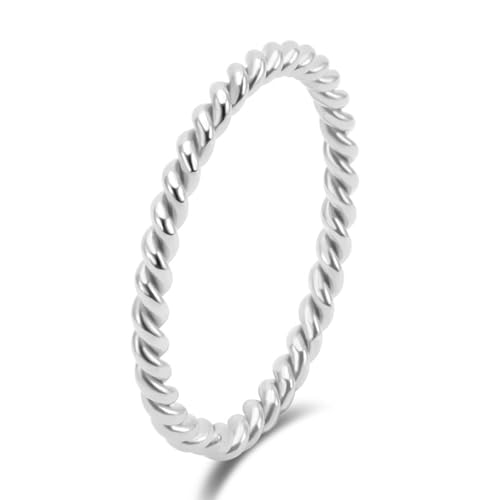 Bijoux minimalistes ensemble de couple en acier titane torsadé