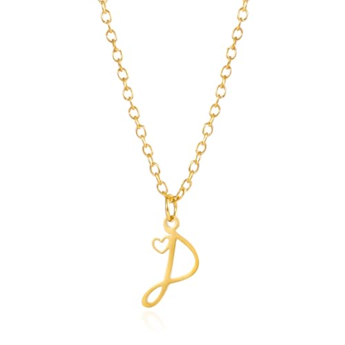 RINHOO Initial Necklaces for Women Trendy Dainty Letter Necklace A-Z Cute Pendant Monogram Name Choker Necklace for Women Valentines Gifts (Style P)