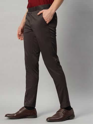 Image of Vogaan Formal Pant with Expandable Waist for Men | Men's Cotton Regular Fit Flat Front Pant for Party and Casual Wear