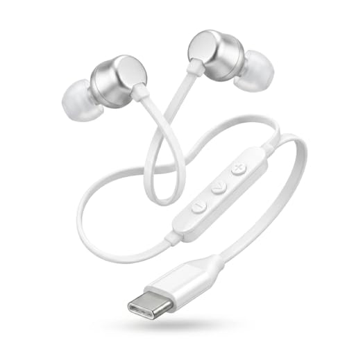 Image of Original Type C Earphone for JBL Tune 310 C, Hi-Res Audio with DAC, 3-Button EQ Remote with Mic, Tangle-Free Compatible with USB-C Devices - White
