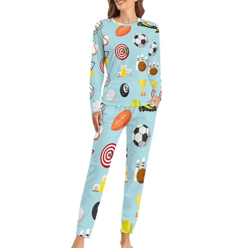 Pyjama femme imprimé baseball pour soirées cocooning confortables