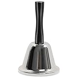 CAMPANAS CON SONIDO EXTRA: La clásica campana de mango de madera suena gracias al muelle con una bola de metal en su interior que da un sonido nítido y fuerte. No sólo se puede utilizar para animar en la fiesta de Navidad, eventos deportivos, la boda y el concierto, pero también podría ser para la persona que la cama ridden puede necesitar ayuda.