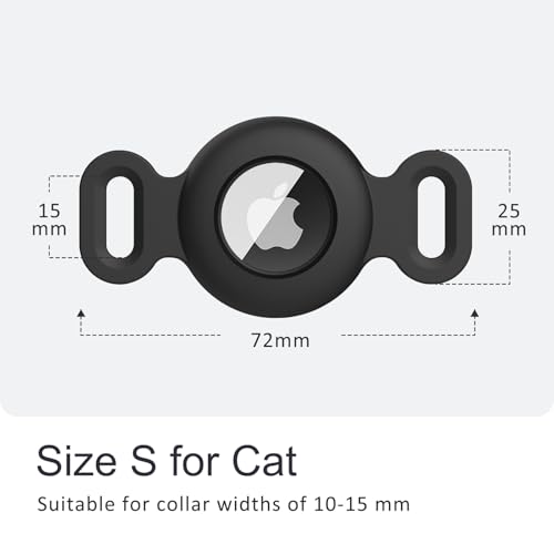 Vancle Hülle für AirTag Katzenhalsband, [2 Stück] Wasserdicht Silicone Schutzhülle für Apple Air Tag GPS Finder für Haustier Airtags Halsband Katze [1 mit Muster + 1 ohne Muster]
