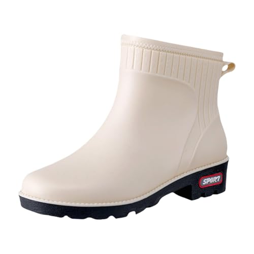 Luckywaqng Botas de lluvia para mujer, zapatos de agua, zapatos de goma, informales y modernos, para todo tipo de actividades al aire libre, lavado de coches, cocina, no deslizantes, botas de lluvia