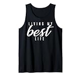 Photo Gallery trendy living my best life lowercase cursive canotta Photo Gallery trendy living my best life lowercase cursive canotta