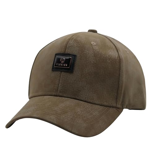 Image of kill off Premium Men's Leather Baseball Cap with Embroidered Patch, Adjustable Fit, Lightweight Comfortable Casual Wear Hat