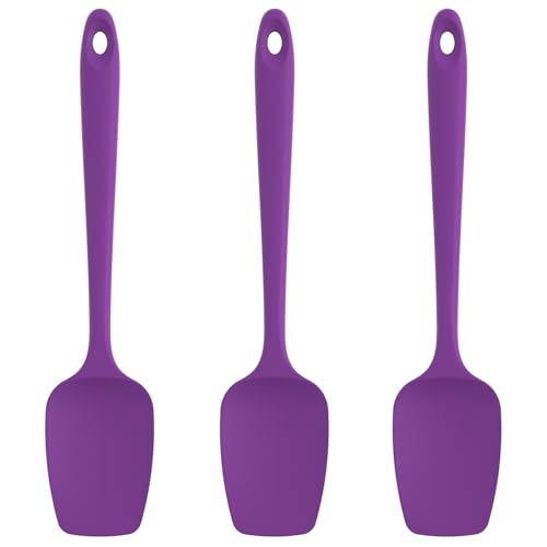 Image of U-Taste Silicone Spoon Spatula Set of 3, 600F High Heat Resistant, Purple