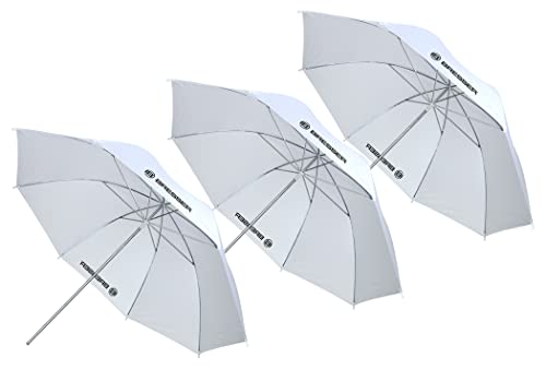 BRESSER SU-43 Durchlichtschirm weiß 110 cm - 3er Set