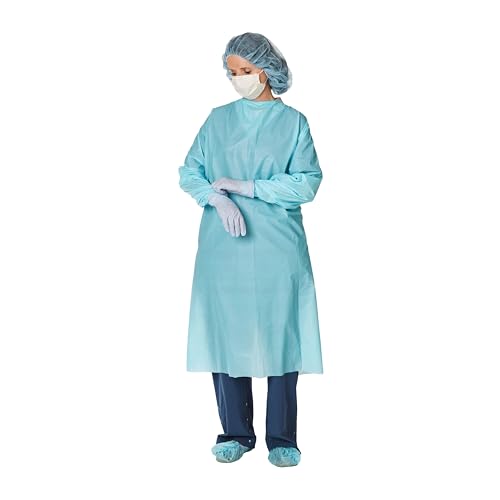 Cardinal Health™ Polyethylene Thumbhook Isolation Gown, Blue, Universal, Case of 75