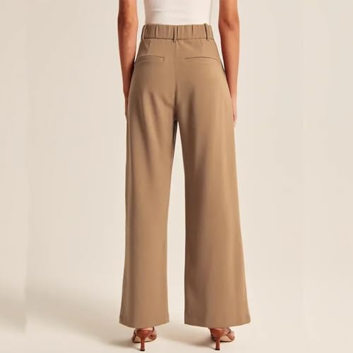 Black Wide-Leg Tailored Pants,Business Casual Pants for Women,High Elastic High Waisted Work Trousers3