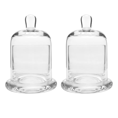 Porte-bougies en verre soufflé main lot de 2 chandeliers transparents pour déco de table
