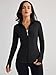 Trendy Queen Womens Lightweight Zip Up Jackets 2025 Athletic Hoodies Fall Gym Shirts Running Workout Clothes with Pocket Black M