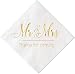 Crisky Wedding Napkins Mr and Mrs Gold Cocktail Beverage Dessert Napkins for Wedding Shower Engagement Party Decorations, Wedding Cake Table Decor Supplies. 100 Pcs, 3-Ply