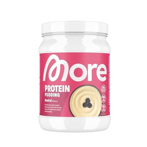 MORE Protein Pudding, Neutral, 360 g, cremiger Pudding mit weniger Fett, Kalorien und Zucker - made in Germany