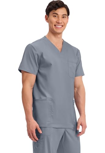 Image of Cherokee WW Revolution V-Neck Scrub Top for Men with 3 Pockets