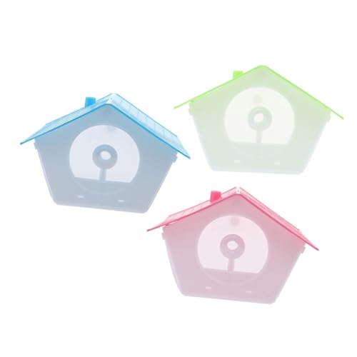 KAILIKETIY 3セット バードハウス 鳥巣箱 野鳥巣箱キット 小動物用ペットハウス 園用屋外装飾 吊り下げ 置き型 安定耐久設計 ラ ランダムカラー