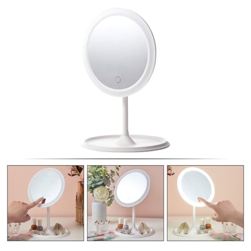 Espejo de maquillaje portátil con LED ajustable Amosfun miniatura 4