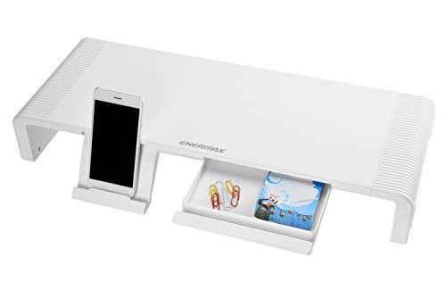 ENERMAX モニタースタンド 耐荷重20kg 3段階幅調節可能 TANKSTAND ホワイト EMS001-W