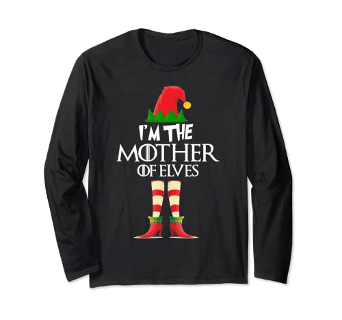 Camiseta de Elfo de Navidad con texto en inglés "I'm The Mother of Elfos" Manga Larga