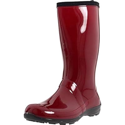 red wide calf boots