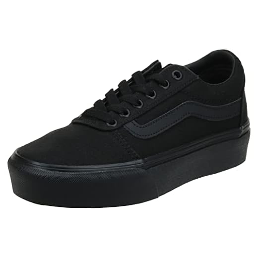 Vans Women's Ward Platform Sneaker, Canvas Black Black, 7