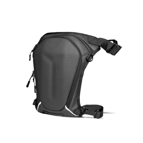 Image of Carbonado Turtle Bags, Thigh Bag for Bikers, Fanny & Waist Bag for Man Woman; Multipurpose Water Repellent Utility Pouch, Cross Body, Strap to Leg & Hip for Motorcycling, Outdoor & Hiking - Grey
