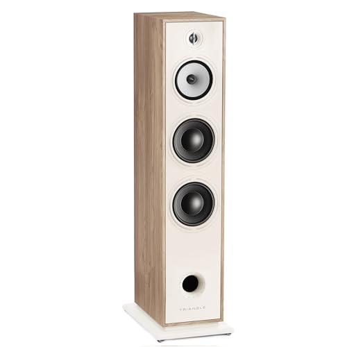 triangle - BOREA BR10 Hi-Fi Floorstanding Speakers - Power handling 200W - Efficiency 92 dB/W/m - 21cm Drivers - Versatile Music and Home Cinema - 245 x 1110 x 380 mm - Light Oak (Piece)
