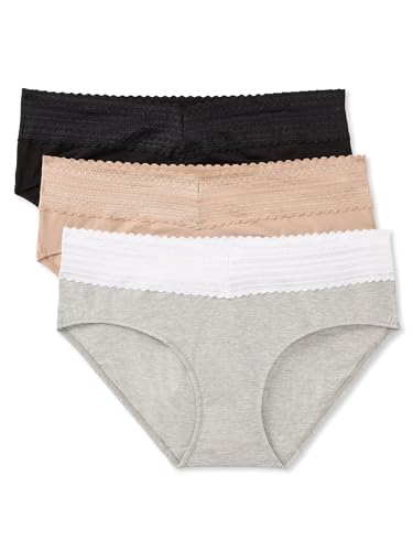 Warner's Women's Blissful Benefits Dig-Free Comfort Waist with Lace Cotton Hipster 3-Pack Wrw251hp11w