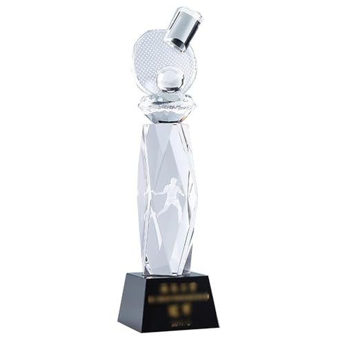 Image of BaNbe Crystal Trophies Trophy Microphone Custom Engraved Text Available Trophy Singing and Speech Contest Music Host Award, 20231229