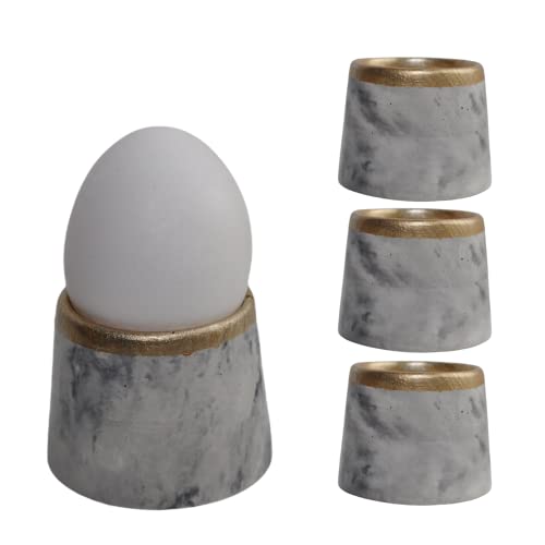 Betonics Eierbecher Tondo Spezial Marmor-Look 4er-Set aus Beton | Handmade Eibecher für Frühstücksei & Frühstückstisch | für alle Eigrößen geeignet Cover