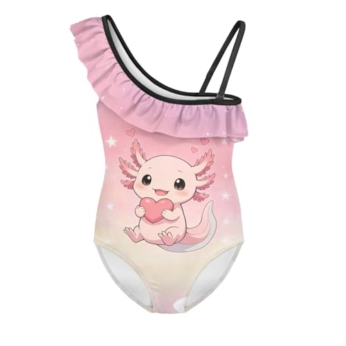 Image of Girls Swimsuit One Piece Ruffle Swimsuit Non-Slip Straps UPF 50+ for Girls Size 3-14 Years