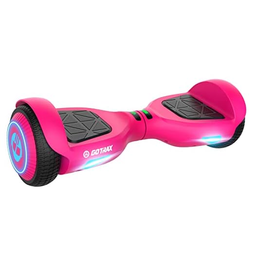 Gotrax Edge Hoverboard with 6.5" LED Wheels & Headlight, Top 6.2mph & 2.5 Miles Range Power by Dual 200W Motor, UL2272 Certified and 50.4Wh Battery Self Balancing Scooters for 44-176lbs Kids Adults(Pink)