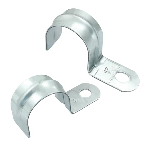 Biaungdo 30 Pcs M32 Rigid Pipe Strap, 1-1/4 Inch Zinc Plated Steel One Hole Strap Bracket Pipe Clamps Heavy Duty Conduit Clamps Tension Tube Clip Cable Clamp Hanger for Conduit, Pipe Fixing