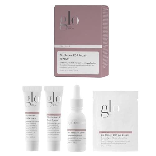 Glo Skin Beauty Bio-Renew EGF Discovery Set ($196 Value) Travel Size Anti-Aging Skincare Kit for Hydration Smoothing & Skin Renewal