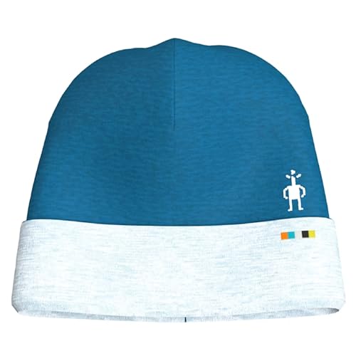 Smartwool Unisex Kid's Standard Thermal Merino Reversible Pattern Cuffed Beanie (Little Big, Nival Blue Heather